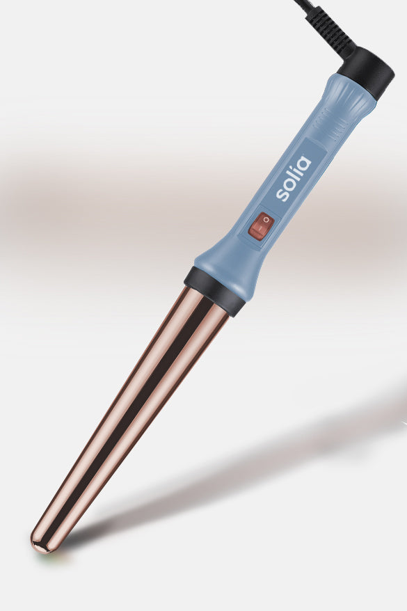 Rose Gold Titanium Professional Curling Wand 19/32mm -  Blue