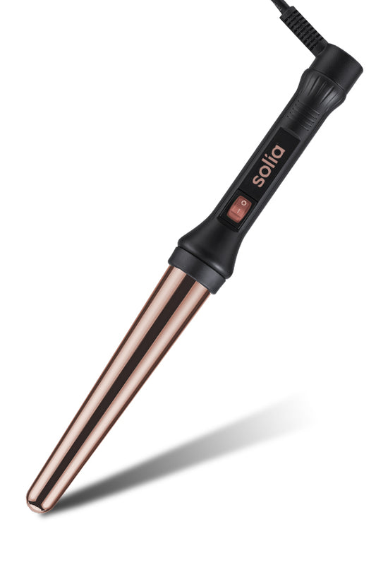 Rose Gold Titanium Professional Curling Wand 19/32mm - Black