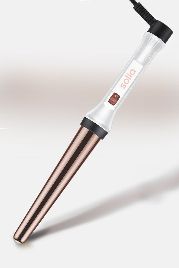 Rose Gold Titanium Professional Curling Wand 19/32mm - White